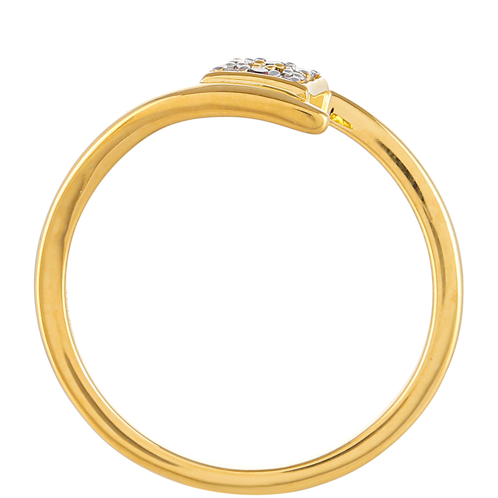 Pozlátený Strieborný Prsteň s Červeným Diamantom a Bielym Diamantom 4 