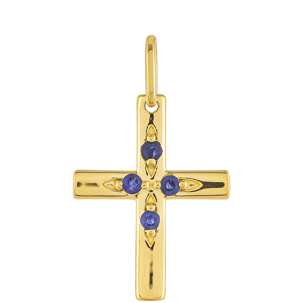 Kríž Pozlátené Strieborné Sada s Thajským Rubínom a Brazílskym Smaragdom ( Prívesok ) 4 