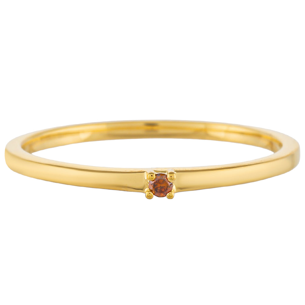 Pozlátený Strieborný Prsteň s Červeným Diamantom 1 