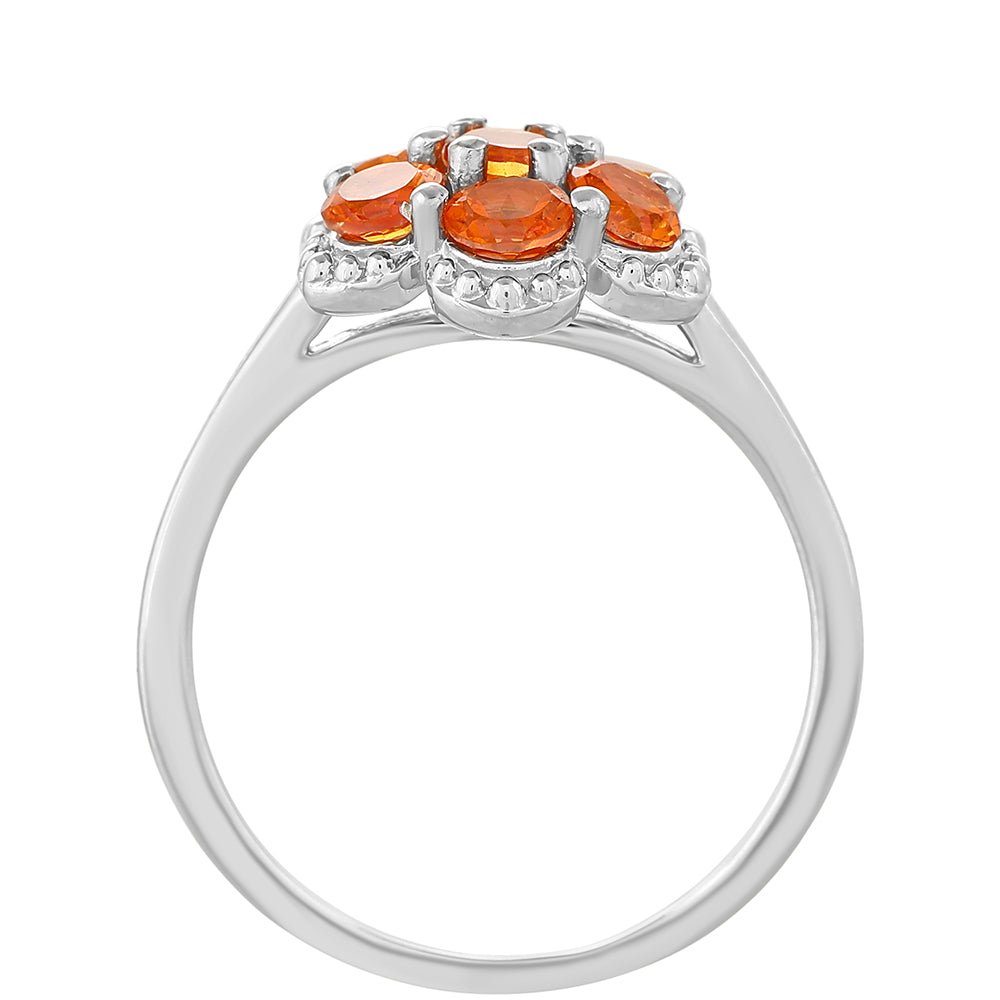 Strieborný Prsteň s Padparadscha Kremeňom 4 