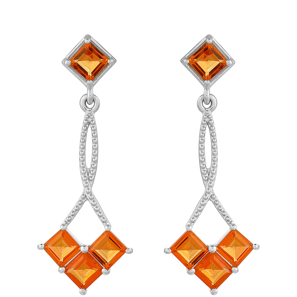 Strieborné Náušnice s Padparadscha Kremeňom