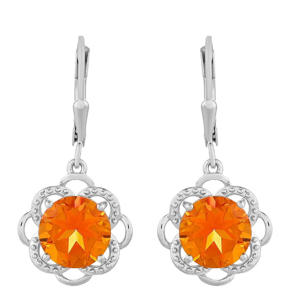 Strieborné Náušnice s Padparadscha Kremeňom 1 