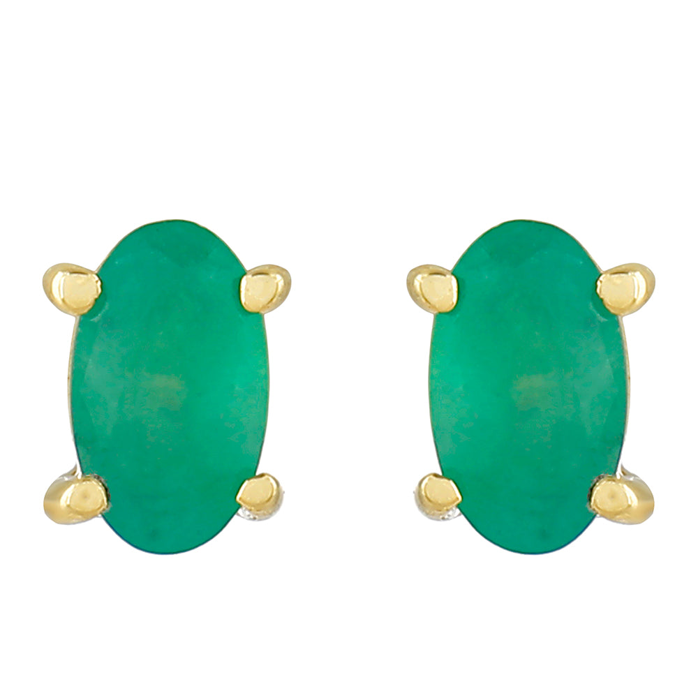 Zlaté Náušnice s Brazílskym Smaragdom 1 
