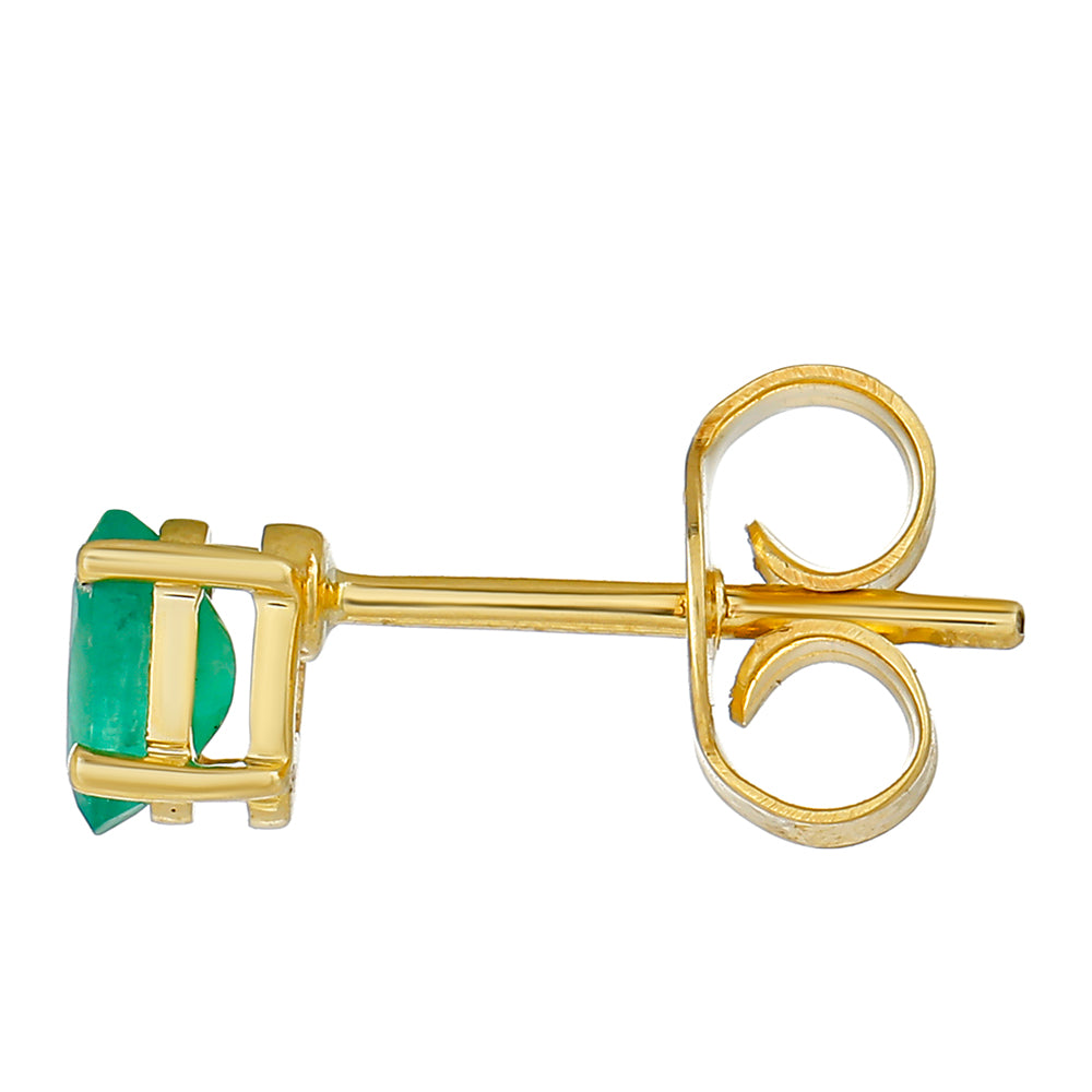 Zlaté Náušnice s Brazílskym Smaragdom 2 