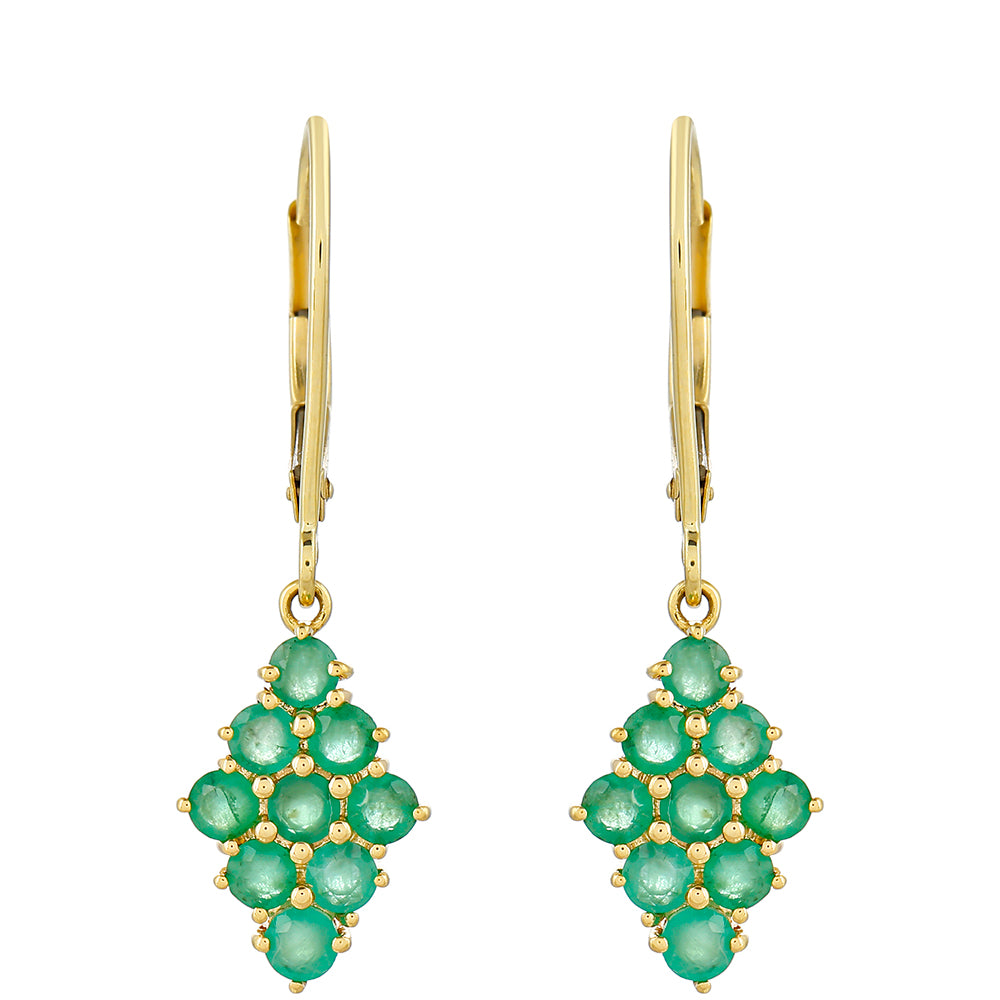 Zlaté Náušnice s Brazílskym Smaragdom 1 