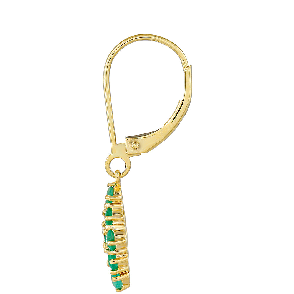 Zlaté Náušnice s Brazílskym Smaragdom 2 