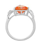 Strieborný Prsteň s Padparadscha Kremeňom a Bielym Topásom