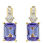 Zlaté Náušnice s AAA Tanzanitom a Prírodným Zirkonom