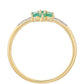 Zlatý Prsteň s Brazílskym Smaragdom a Prírodným Zirkonom