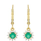 Zlaté Náušnice s Brazílskym Smaragdom a Prírodným Zirkonom