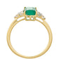 Zlatý Prsteň s Brazílskym Smaragdom a Prírodným Zirkonom