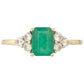 Zlatý Prsteň s Brazílskym Smaragdom a Prírodným Zirkonom