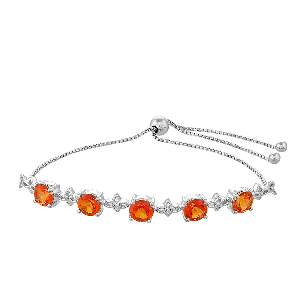 Strieborný Náramok s Padparadscha Kremeňom 1 