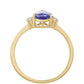 Zlatý Prsteň s AAA Tanzanitom a Prírodným Zirkonom