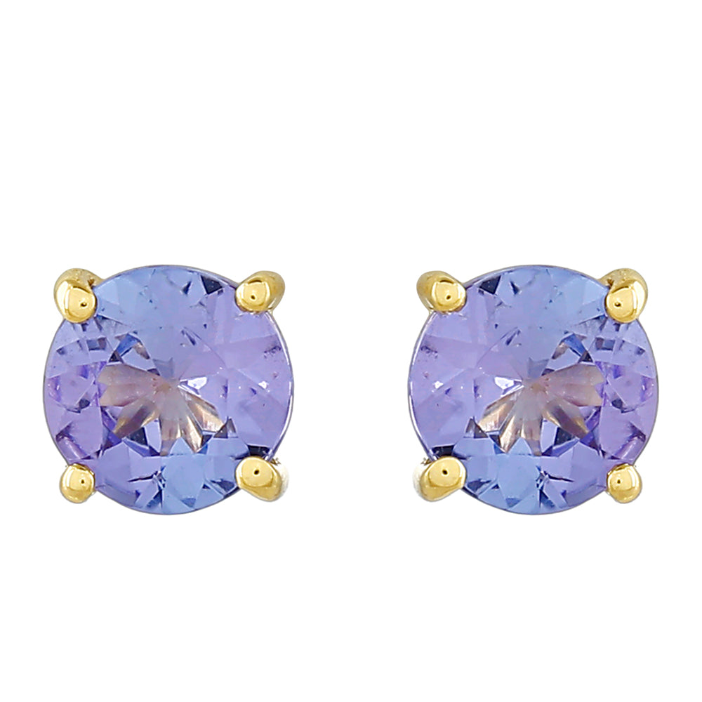 Zlaté Náušnice s AAA Tanzanitom