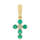 Kríž Zlatý Prívesok s Brazílskym Smaragdom a Prírodným Zirkonom