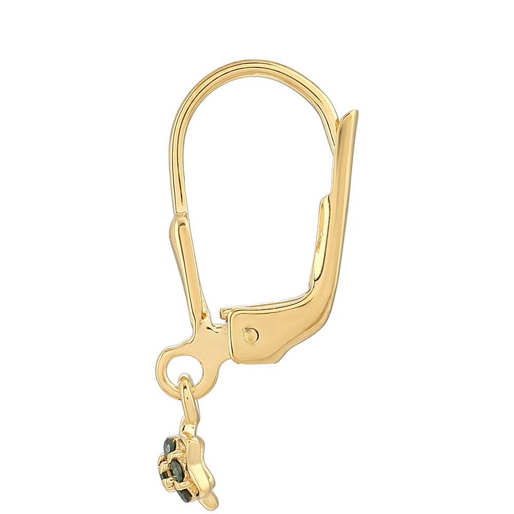 Pozlátené Strieborné Náušnice s so Zeleným Diamantom 2 