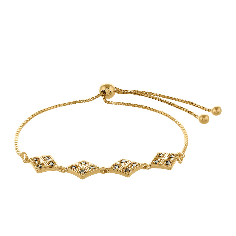 Pozlátený Strieborný Náramok s so Zeleným Diamantom