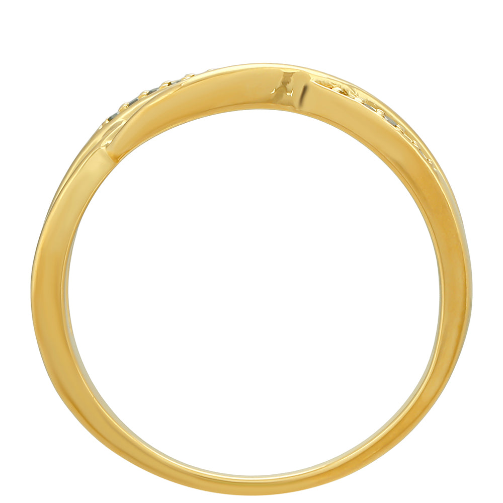 Pozlátený Strieborný Prsteň s so Zeleným Diamantom 4 