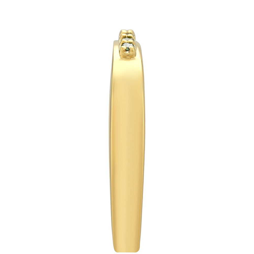 Pozlátený Strieborný Prsteň s so Zeleným Diamantom 3 