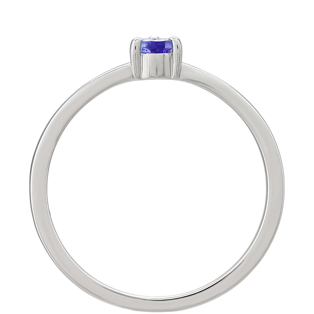 Strieborný Prsteň s AAA Tanzanitom 4 