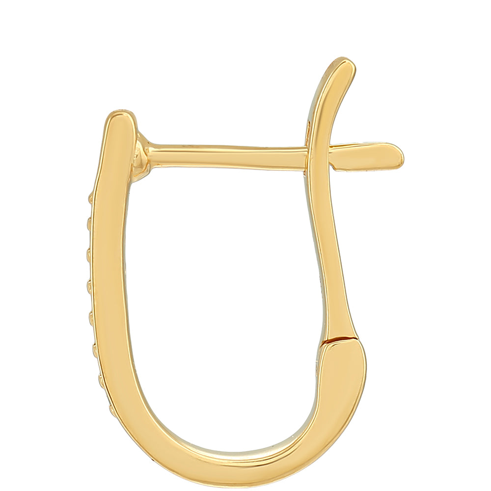 Pozlátené Strieborné Náušnice s so Zeleným Diamantom 2 