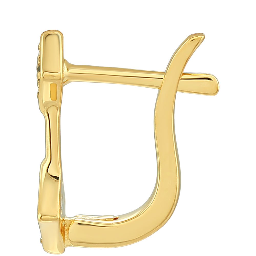 Pozlátené Strieborné Náušnice s so Zeleným Diamantom 2 