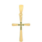Kríž Pozlátený Strieborný Prívesok s so Zeleným Diamantom
