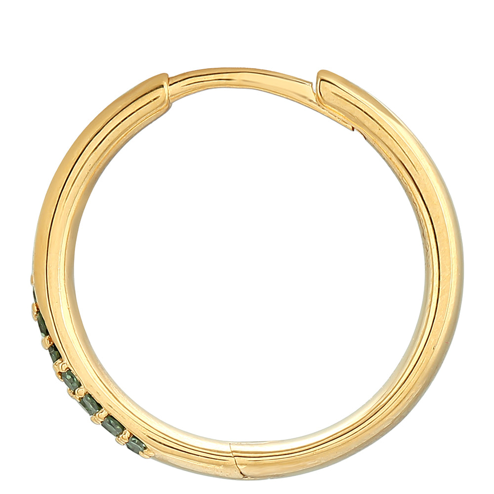 Pozlátené Strieborné Náušnice s so Zeleným Diamantom 2 