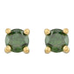 Pozlátené Strieborné Náušnice s so Zeleným Diamantom