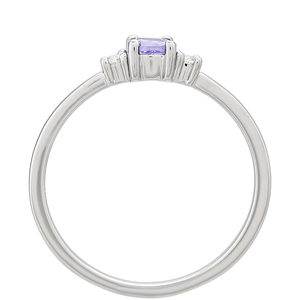 Strieborný Prsteň s AAA Tanzanitom a Bielym Topásom 4 