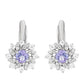 Strieborné Náušnice s AAA Tanzanitom a Bielym Topásom