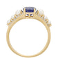 Zlatý Prsteň s Thajským Zafírom a Bielym Diamantom