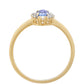 Zlatý Prsteň s Tanzanitom a Bielym Diamantom