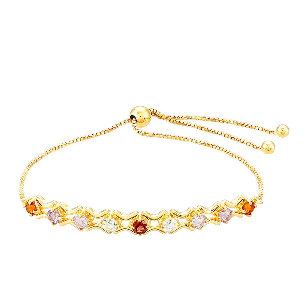Pozlátený Strieborný Náramok s Ametystom a Citrínom z Madeiry 1 