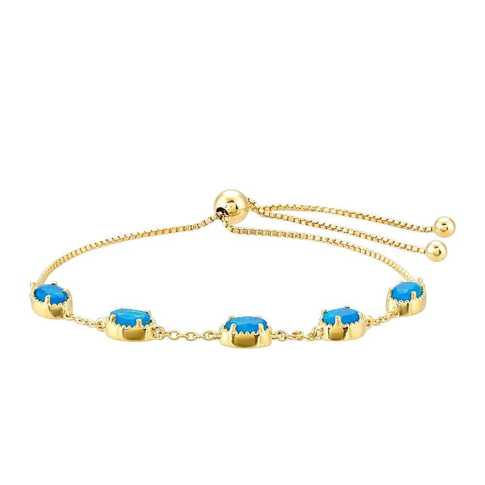 Pozlátený Strieborný Náramok s Etiópskym Paraiba Modrým Opálom 2 