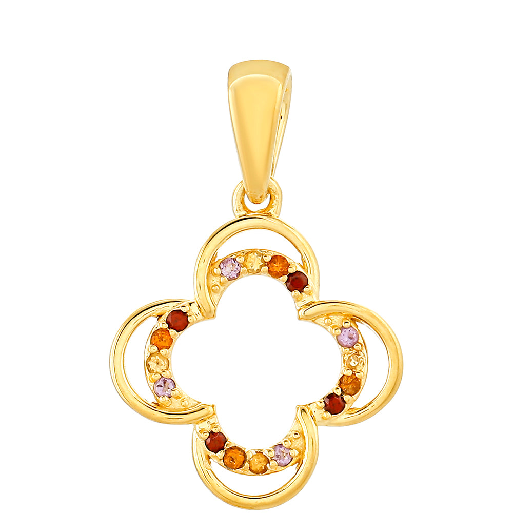 Pozlátený Strieborný Prívesok s Ametystom a Citrínom z Madeiry 1 