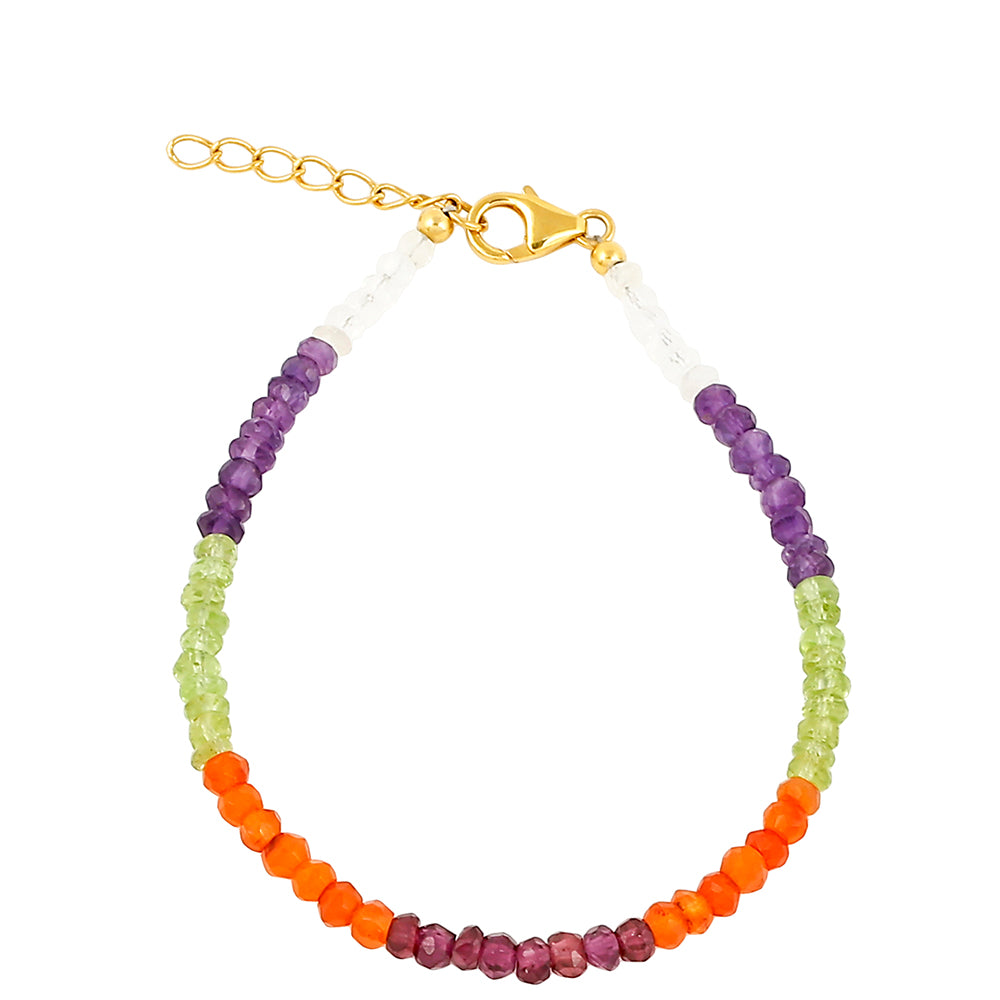 Pozlátený Strieborný Náramok s Kaleidoskop Drahokamom 2 