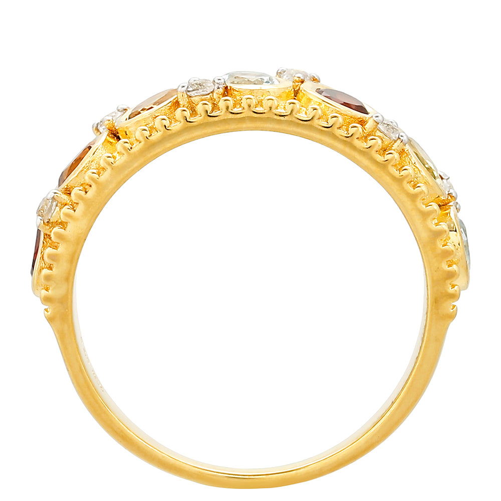 Pozlátený Strieborný Prsteň s Granátom a Citrínom z Madeiry 4 