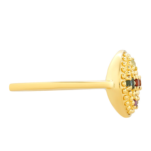 Pozlátený Strieborný Prsteň s Ametystom a Citrínom z Madeiry