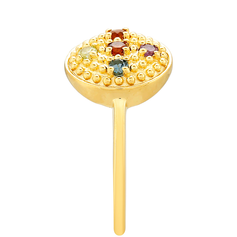 Pozlátený Strieborný Prsteň s Ametystom a Citrínom z Madeiry