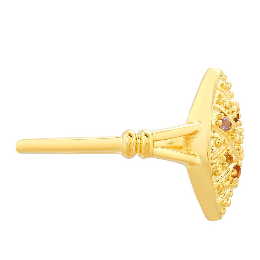 Pozlátený Strieborný Prsteň s Ametystom a Citrínom z Madeiry 2 