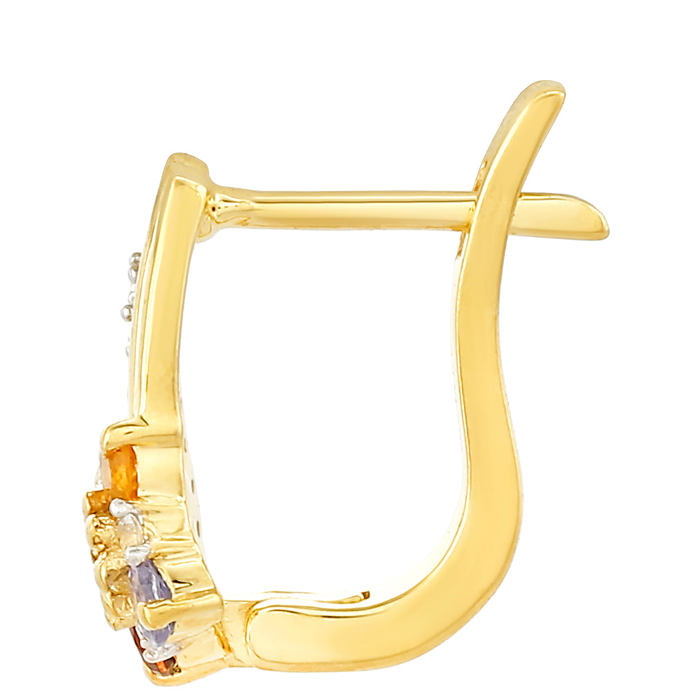 Pozlátené Strieborné Náušnice s Tanzanitom a Citrínom 2 