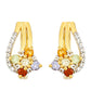 Pozlátené Strieborné Náušnice s Tanzanitom a Citrínom