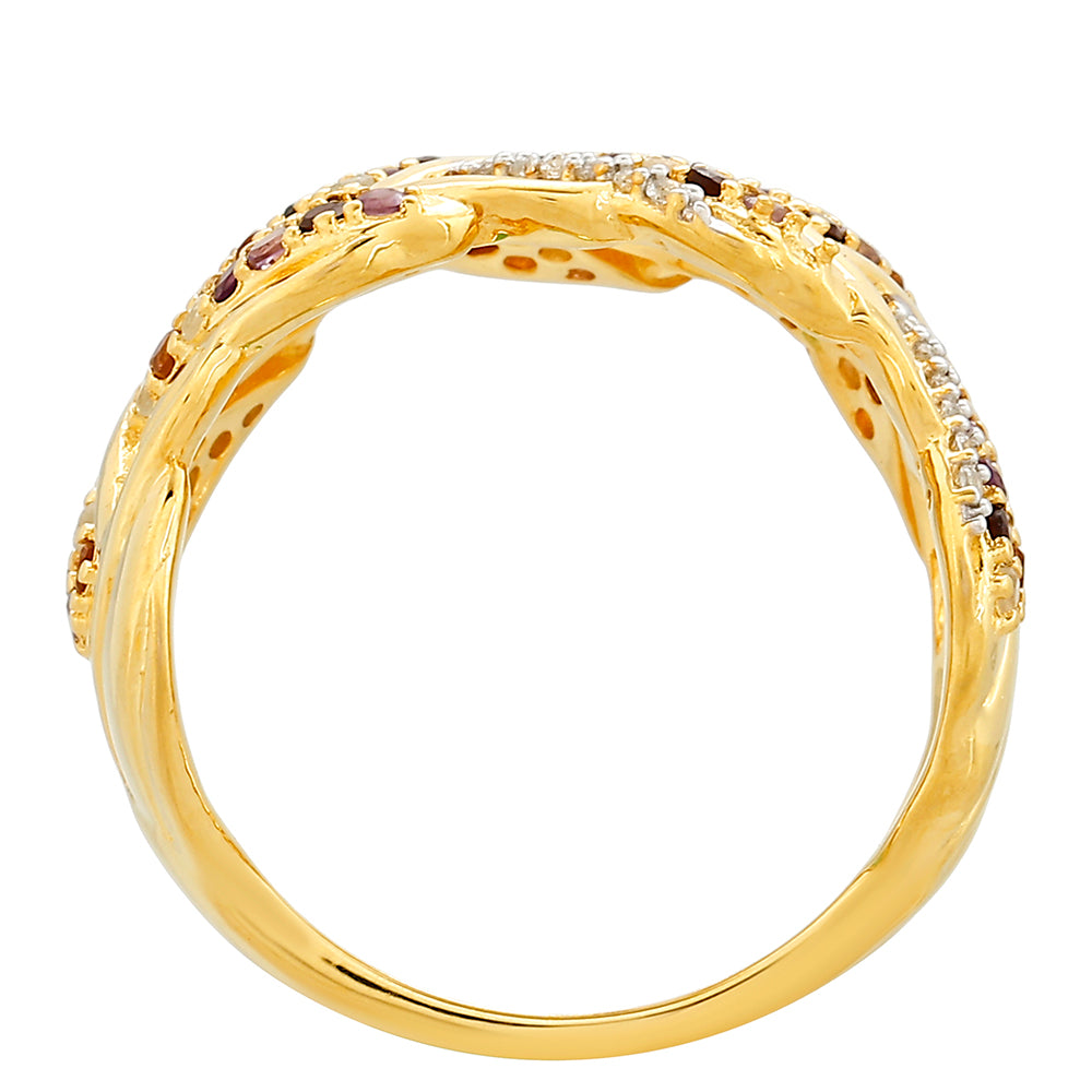 Pozlátený Strieborný Prsteň s Ametystom a Citrínom z Madeiry