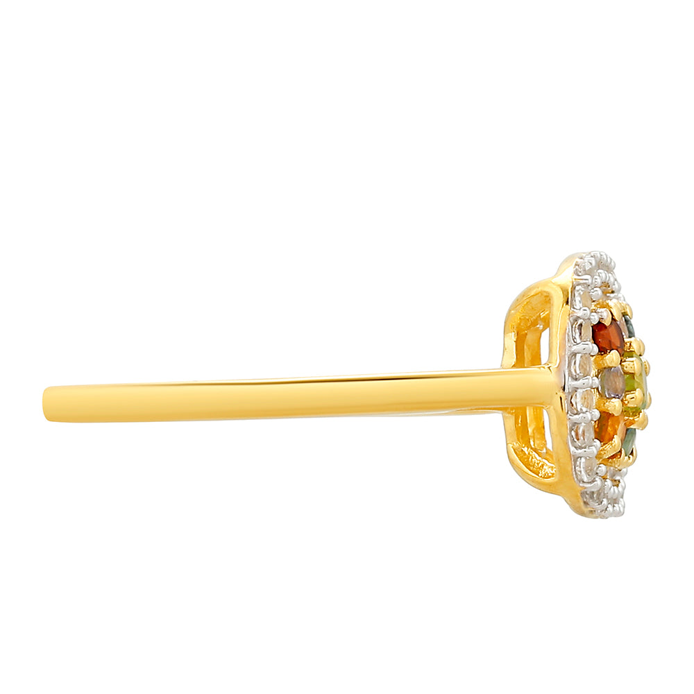 Pozlátený Strieborný Prsteň s Tanzanitom a Citrínom z Madeiry 2 