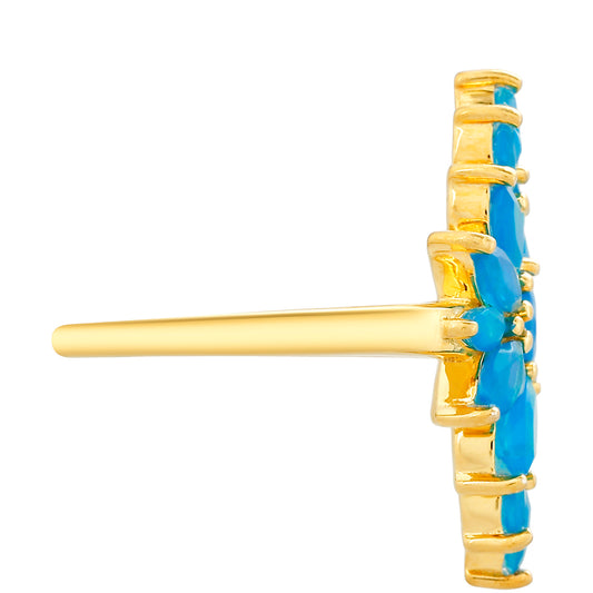 Pozlátený Strieborný Prsteň s Etiópskym Paraiba Modrým Opálom