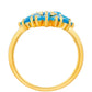 Pozlátený Strieborný Prsteň s Etiópskym Paraiba Modrým Opálom