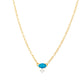 Pozlátený Strieborný Náhrdelník s Etiópskym Paraiba Modrým Opálom a Bielym Topásom