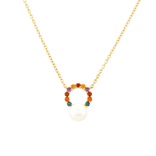 Pozlátený Strieborný Náhrdelník s Ametystom a Citrínom z Madeiry